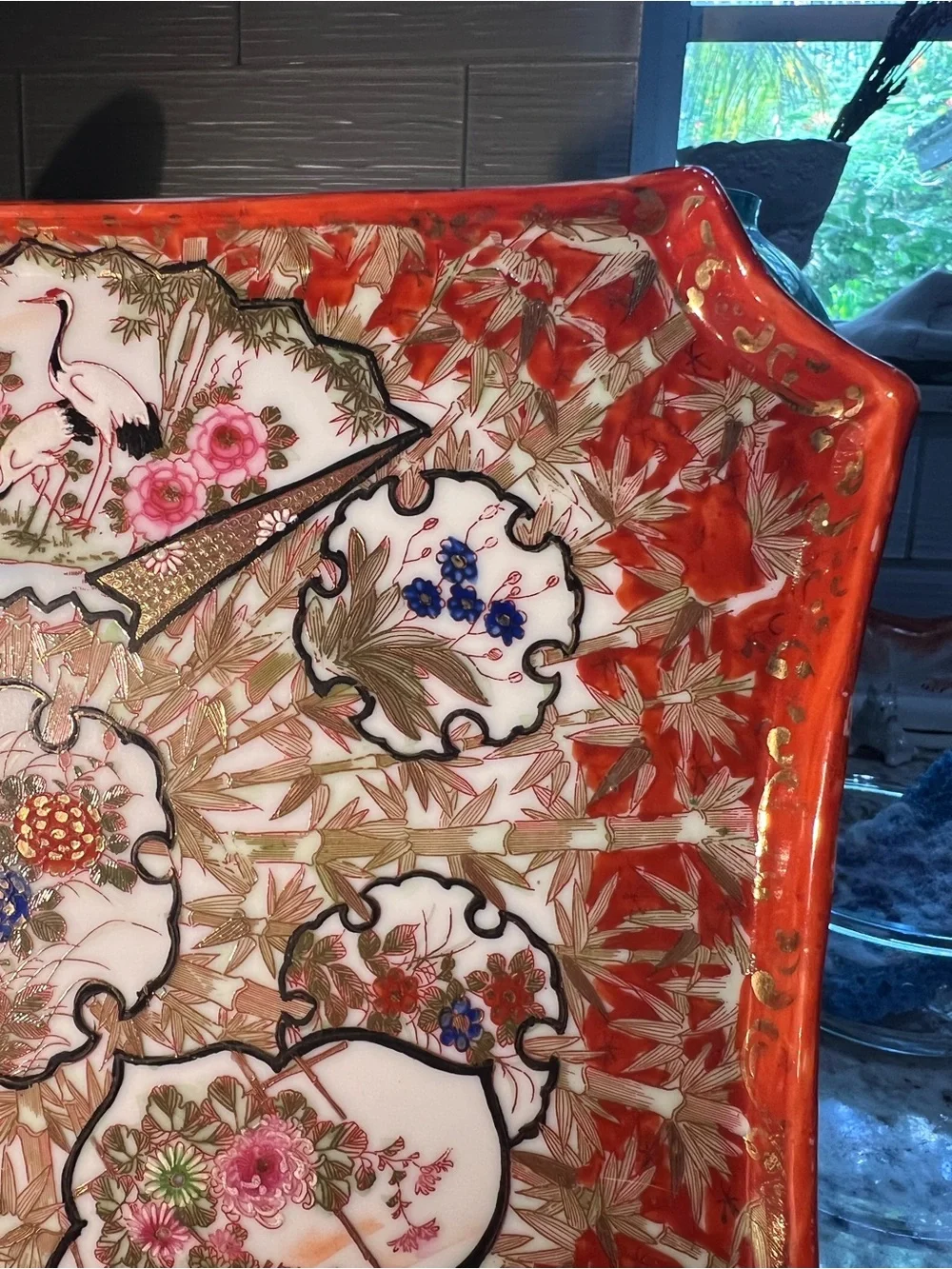 Gorgeous Antique Kutani Serving Platter read below